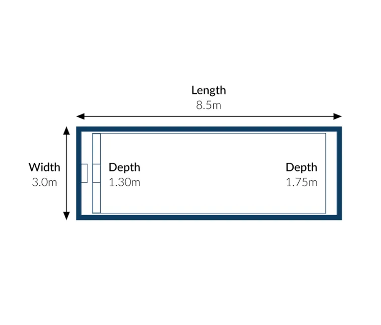 8.5x3.0m Avanti Pool Diagram