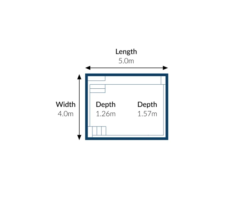 De Luxe Plunge Pool Diagram - 5.0m x 4.0m | 6.0m x 4.0m