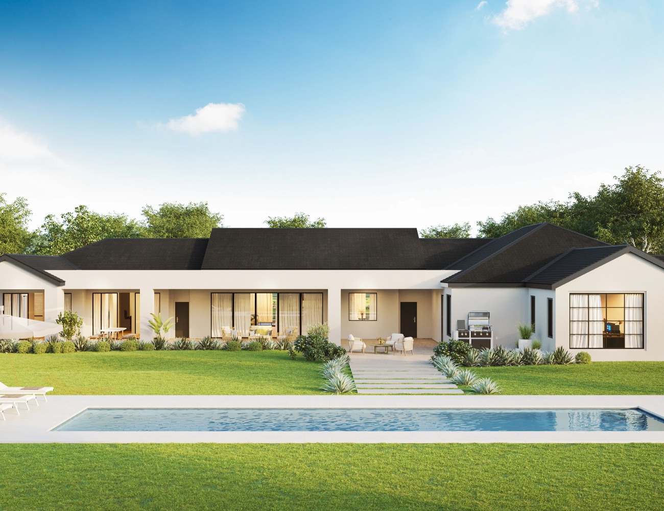 Lap Pool - Platinum Quartz 12.0m x 4.0m Modern Estate