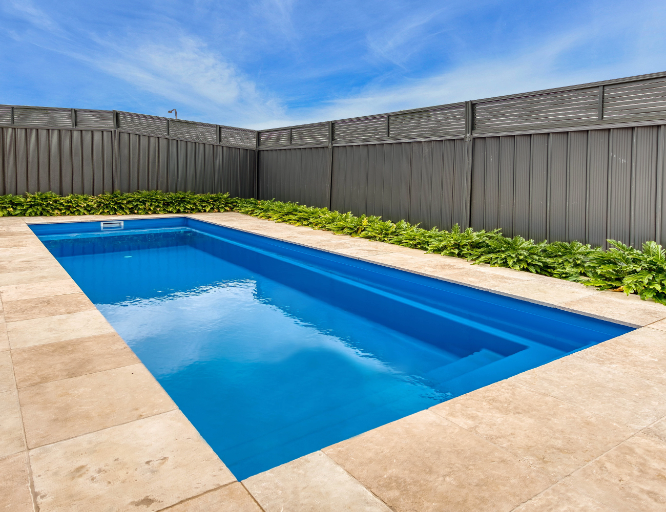 Da Vinci fibreglass pool completed — a premium Integrity Pools installation