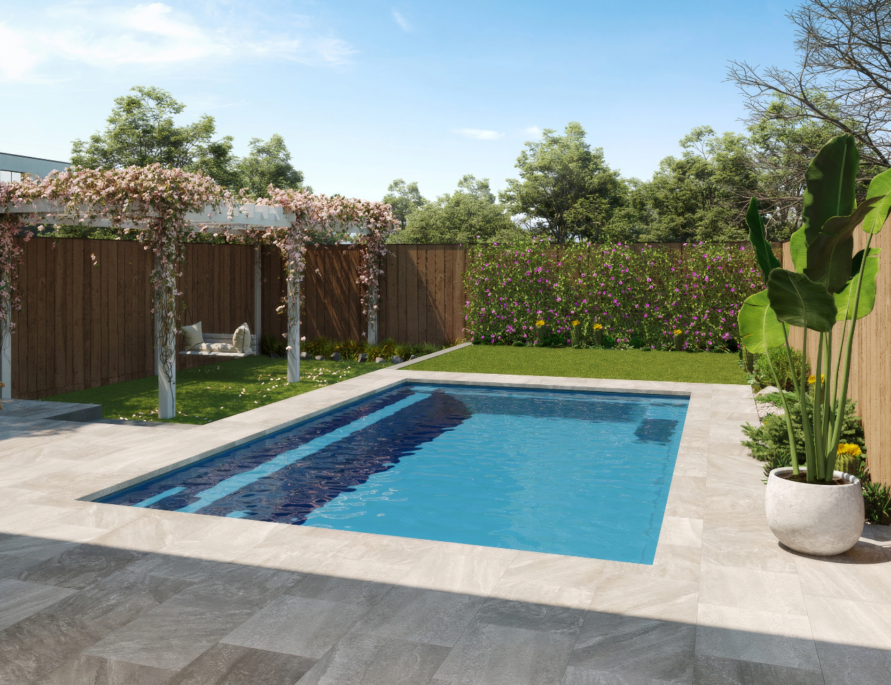 De Luxe Pool - Mediterranean Garden Installation