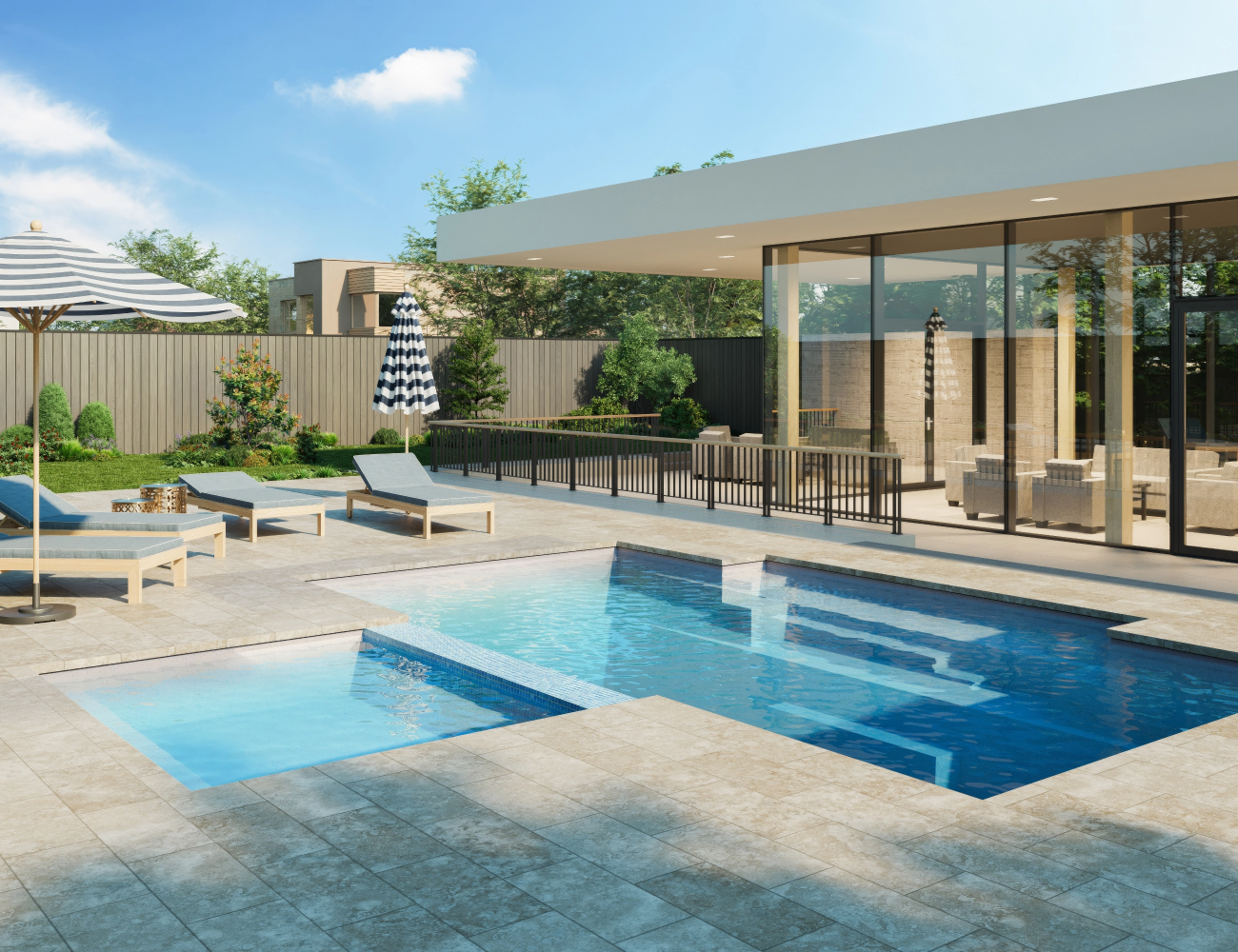 Heritage Pool with Splash Pool - Modern Design