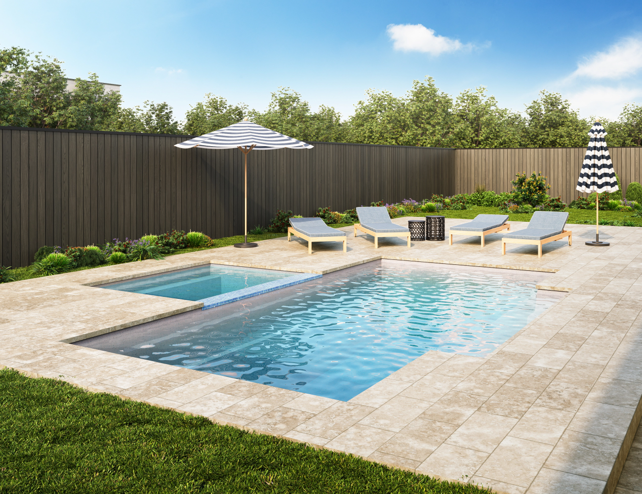 Heritage Pool with Splash Pool - Backyard Oasis