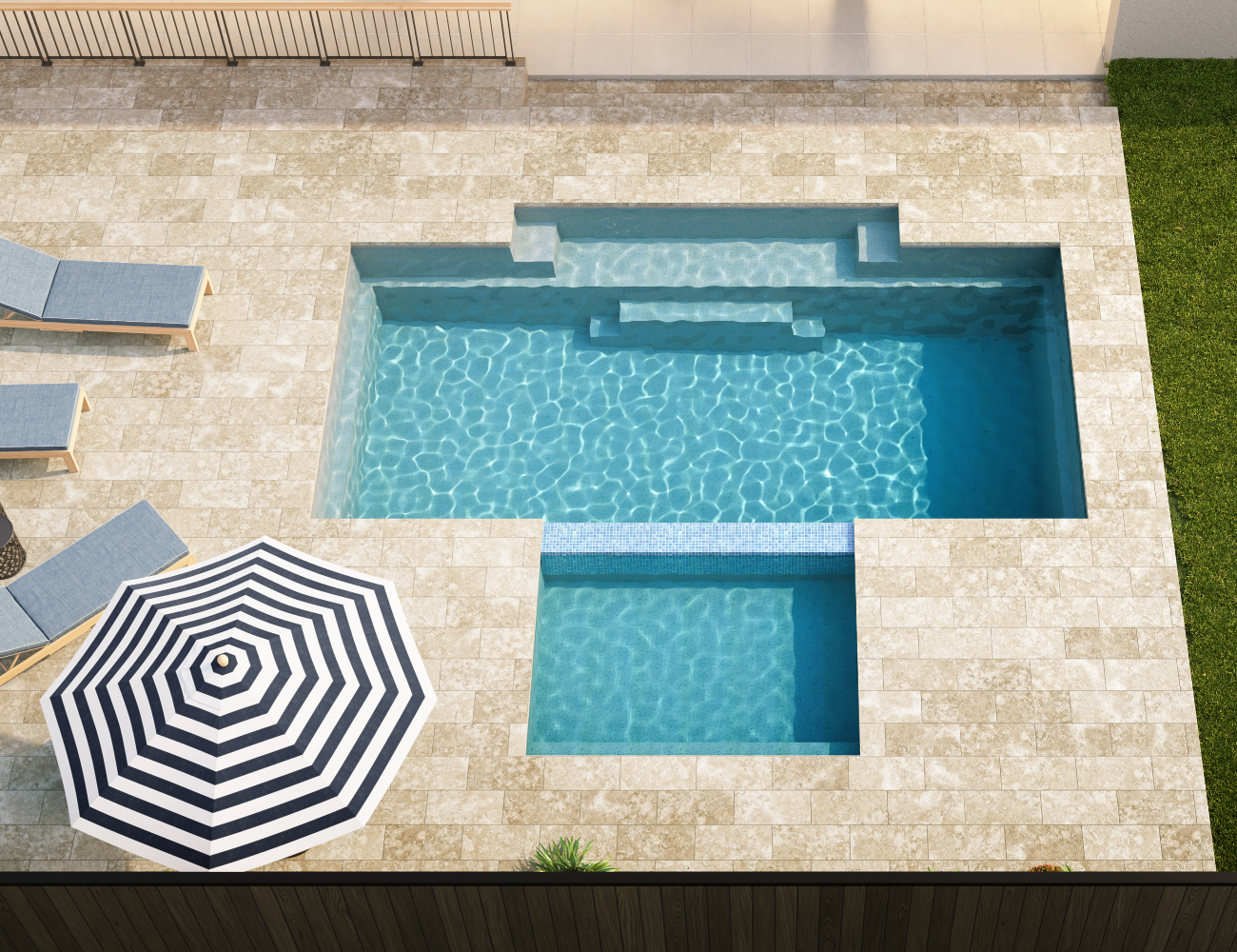 Heritage Pool with Splash Pool - Aerial View
